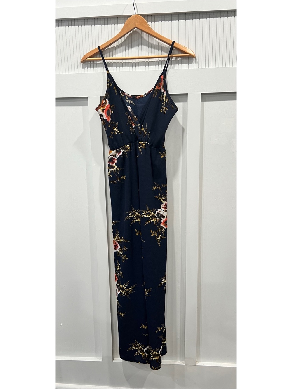 Floral Navy Spaghetti-Strap Romper